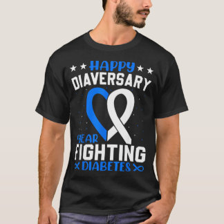 Diabetes Krijger - Gefeliciteerd Diaversary Diabet T-shirt