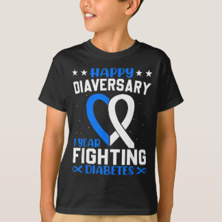 Diabetes Krijger - Gefeliciteerd Diaversary Diabet T-shirt