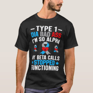 Diabetes Krijger Type 1 Dia Blauwe Lint Diabetes A T-shirt