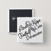 Diabetes Love Hope Determination Vierkante Button 5,1 Cm (Voorkant /achterkant)