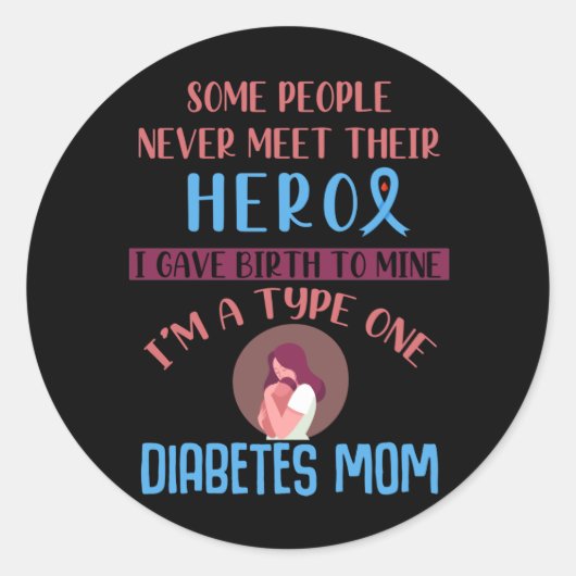 Diabetes Mam Diabetic Child Awareness Ronde Sticker (Voorkant)