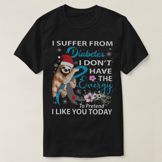 Diabetes met kerstmis t-shirt (Design voorkant)
