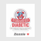 Diabetes Nood Telefoon Sticker (Vel)