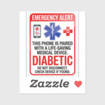 Diabetes Noodhulp Telefoon Sticker