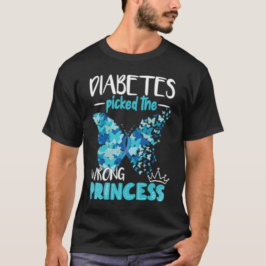 Diabetes Picked The Wrong Princess Diabetes T-shirt (Voorkant)