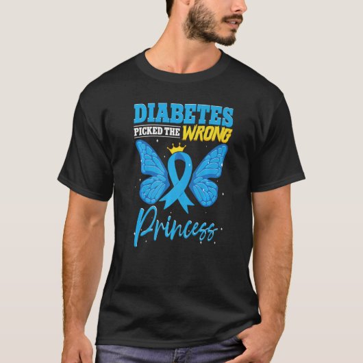 Diabetes Picked The Wrong Princess  T1D Diabetes A T-shirt (Voorkant)
