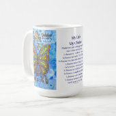 Diabetes Rainbow Butterfly en gedicht koppen of Mo (Voorkant links)