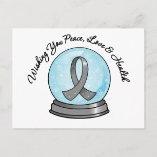 Diabetes Ribbon Merry Kerstmis Snowglobe Feestdagenkaart