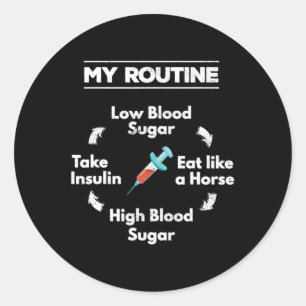 Diabetes Routine Insulinenaald Lage Hoge bloeddruk Ronde Sticker