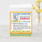 DIABETES RX Recept voor Gezondheid Beterschap Kaar Kaart (Gele Bloem)