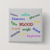 Diabetes Square Button (Voorkant)