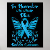 Diabetes steunen November Blauwe Diabetes Bewusthe Poster (Voorkant)