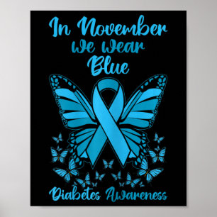 Diabetes steunen November Blauwe Diabetes Bewusthe Poster