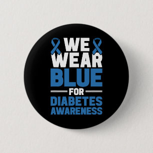 Diabetes steunt ons blauw voor diabetes awarene ronde button 5,7 cm