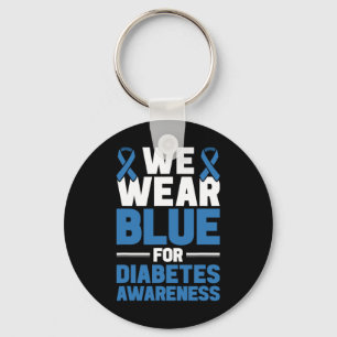 Diabetes steunt ons blauw voor diabetes awarene sleutelhanger