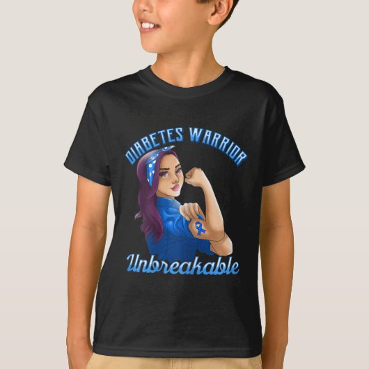 Diabetes strijder! Diabetes Awareness Design voor T-shirt (Voorkant)