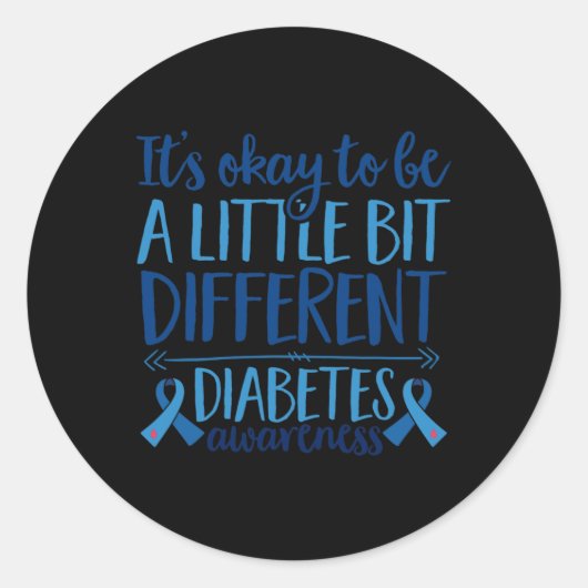 Diabetes Support Het is goed om anders te zijn dan Ronde Sticker (Voorkant)