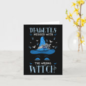 Diabetes Survivors Diabetische Halloween Witc Kaart (Gele Bloem)