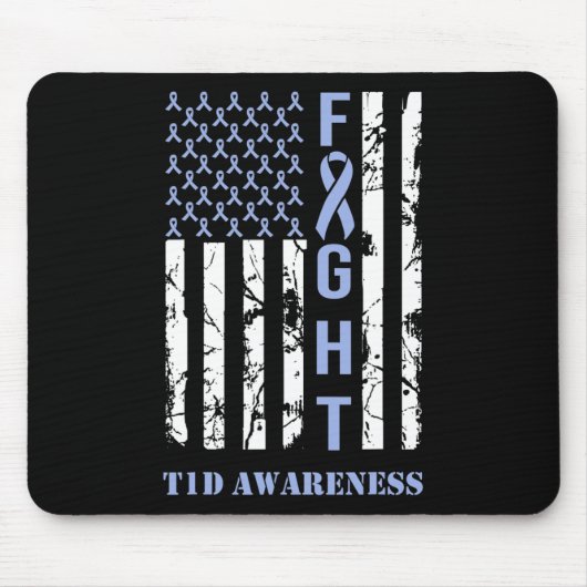 Diabetes T1d Awareness Month Fight Flag Blue Ribbo Muismat (Voorkant)