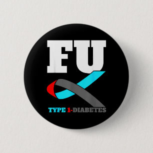 Diabetes T-shirt - Diabetes Bewustzijn Ronde Button 5,7 Cm