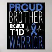 Diabetes trotse broer van een T1D Warrior Support  Poster (Voorkant)