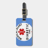 DIABETES TYPE 1 BAGAGELABEL (Voorkant verticaal)