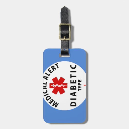 DIABETES TYPE 1 BAGAGELABEL (Voorkant verticaal)