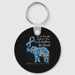 Diabetes Type 1 Bewustmaking Zonnebloem Lephant Be Sleutelhanger