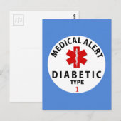 DIABETES TYPE 1 BRIEFKAART (Voorkant / Achterkant)