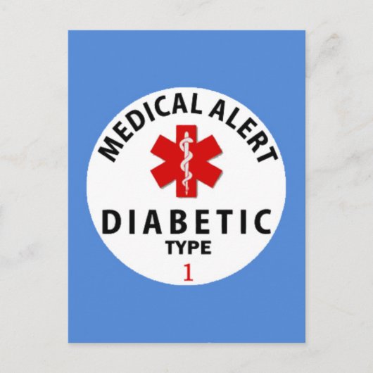 DIABETES TYPE 1 BRIEFKAART (Voorkant)