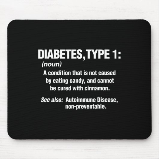 Diabetes Type 1 T1d Diabetici Fun Definition Muismat (Voorkant)