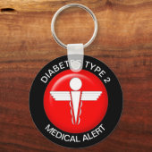 Diabetes type 2 medisch alarm sleutelhanger (Voorkant)