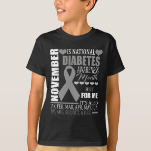 Diabetes Type Bewustzijn November Diabetische Fun T-shirt