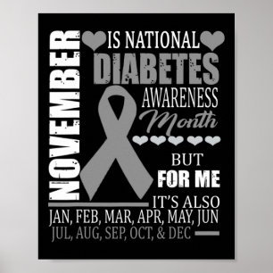 diabetes type bewustzijn november diabetische Leuk Poster
