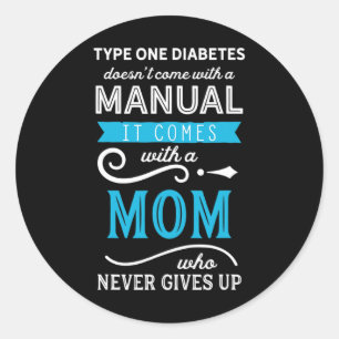 Diabetes Type Eén Komt Niet Met Een Handleiding Mo Ronde Sticker