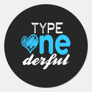 Diabetes Type One-derful T1d Diabetes Awareness Ronde Sticker