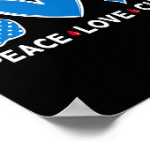 Diabetes Warrior Awareness Blue Peace Love Cure Fa Poster (Hoek)