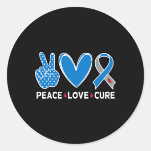 Diabetes Warrior Awareness Blue Peace Love Cure Fa Ronde Sticker