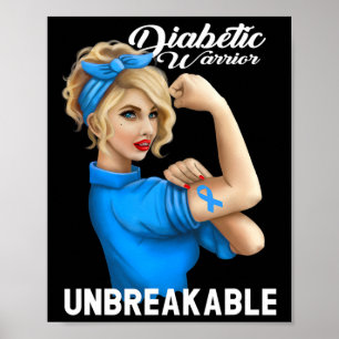 Diabetes Warrior Awareness Insuline Diabetic Type  Poster