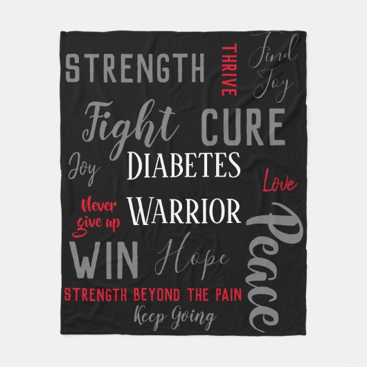 Diabetes Warrior blanket Fleece Deken (Voorkant)