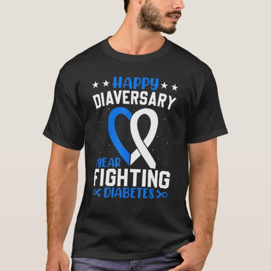 Diabetes Warrior Happy Diabetes Awaren T-shirt (Voorkant)