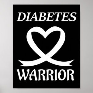 Diabetes Warrior Hartlint Diabetes Bewustzijn Poster