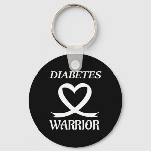 Diabetes Warrior Heart Ribbon Diabetisch Bewustzij Sleutelhanger