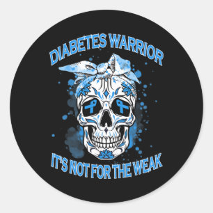 Diabetes Warrior het is niet voor het Weak Type 1 Ronde Sticker