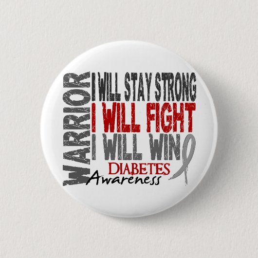 Diabetes Warrior Ronde Button 5,7 Cm (Voorkant)