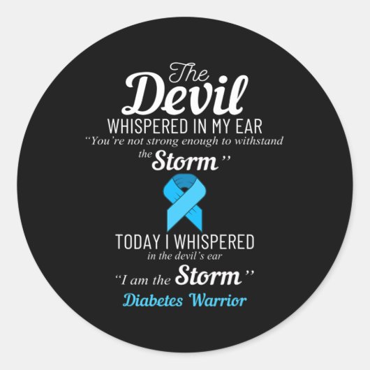 Diabetes Warrior Storm Best Diabetes Awareness Gif Ronde Sticker (Voorkant)