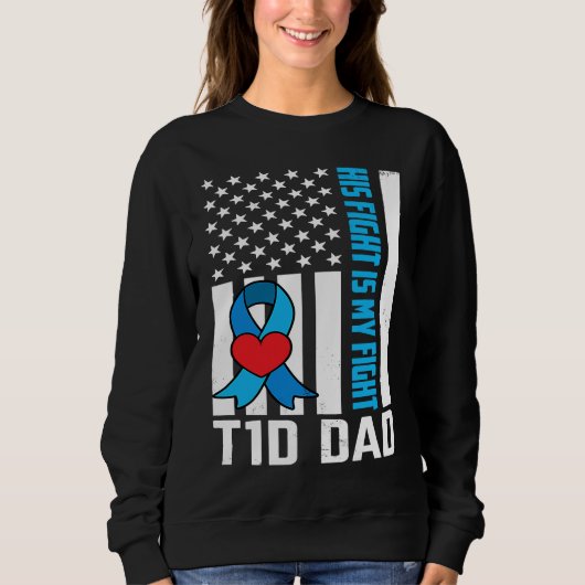 Diabetes Warrior T1D Dad American Flag Diabetes Aw Trui (Voorkant)