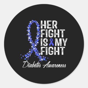 Diabetes weet dat haar strijd mijn strijd is ronde sticker