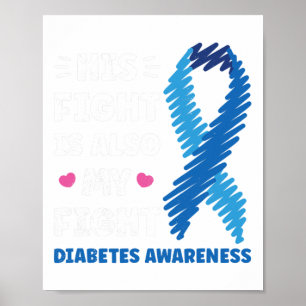 Diabetes Zijn strijd is mijn vechtspubliek Poster