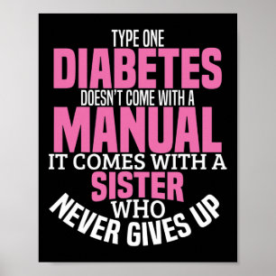 Diabetes Zuster Type 1 T1D Diabetische bewustwordi Poster